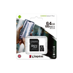 MEM KINGSTON MICRO SD  64GB SDCS2/64GB 100/85 CANVAS SELECT PLUS C/ADA