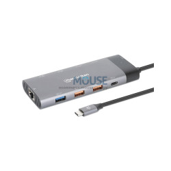 HUB USB-C 3.2/10 EN 1 MANH 130714 8K/10GBPS/RJ45 GRIS