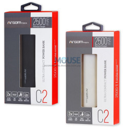 CARGADOR PORTÁTIL ARGOMTECH ARG-PB-1130WT 2500 MAH BLANCO