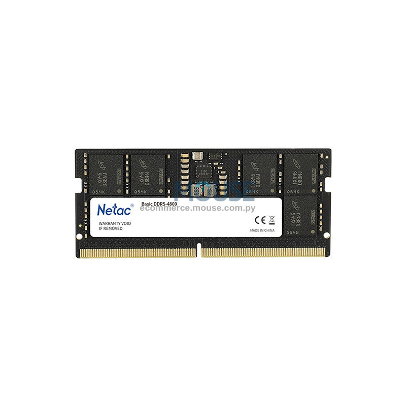 MEMORIA RAM PARA NOTEBOOK DDR5 NETAC 16GB 4800 MHZ BASIC C40 MEMORIA RAM PARA NOTEBOOK DDR5 NETAC 16GB 4800 MHZ BASIC C40