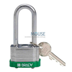 BRADY CANDADO ARCO ACERO CUERPO ACERO VERDE ARCO 58 MM (143142)