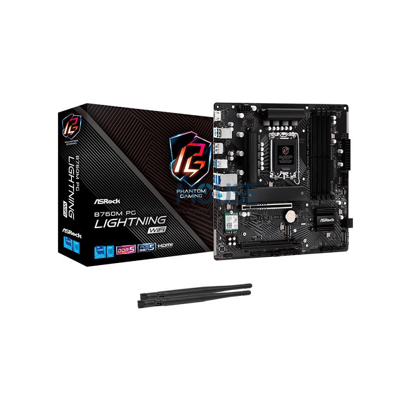 PLACA MADRE ASROCK 1700 B760M PG LIGHTNING WIFI DDR5 S/R/HDMI/DP/3M2/USB3.2/MAT PLACA MADRE ASROCK 1700 B760M PG LIGHTNING WIFI DDR5 S/R/HDMI/DP/3M2/USB3.2/MAT