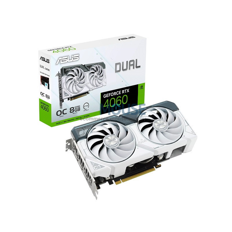TARJETA GRÁFICA ASUS RTX4060 DUAL OC 8GB WHITE DDR6 DUAL-RTX4060-O8G-WHITE TARJETA GRÁFICA ASUS RTX4060 DUAL OC 8GB WHITE DDR6 DUAL-RTX4060-O8G-WHITE
